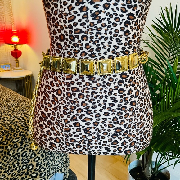 Studded Gold Chain Belt - Picture 6 of 10